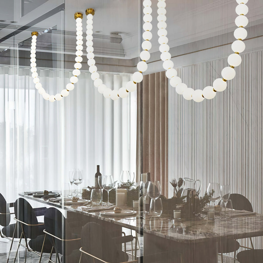 Icarara Lustre Verre Collier De Perles Moderne - Neutralighting