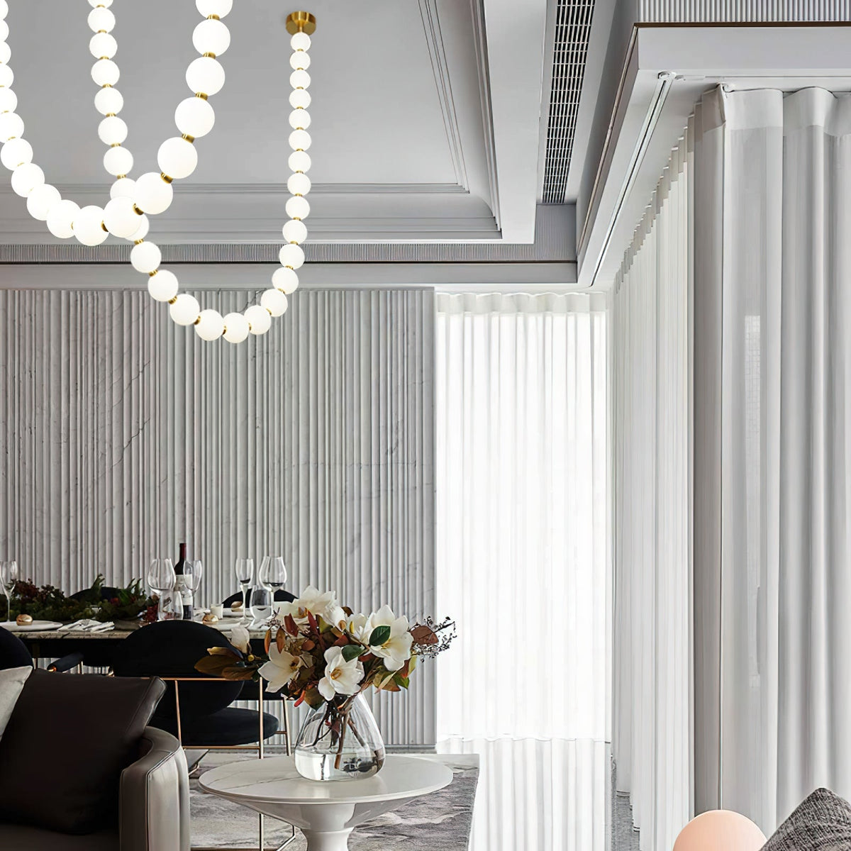 Icarara Lustre Verre Collier De Perles Moderne - Neutralighting