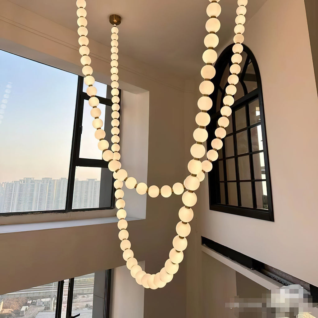 Icarara Lustre Verre Collier De Perles Moderne - Neutralighting