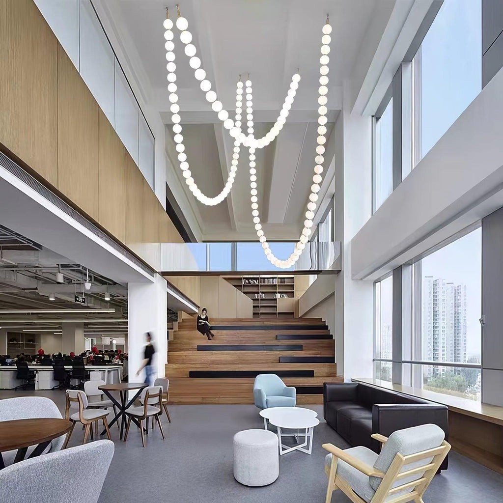 Icarara Lustre Verre Collier De Perles Moderne - Neutralighting