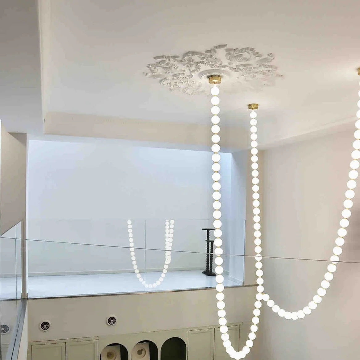 Icarara Lustre Verre Collier De Perles Moderne - Neutralighting
