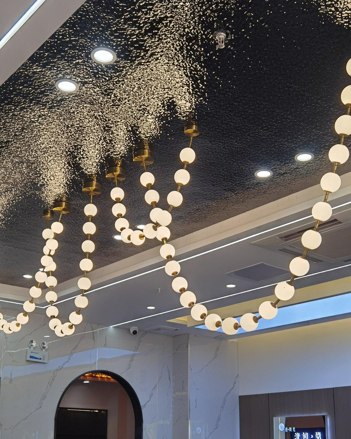 Icarara Lustre Verre Collier De Perles Moderne - Neutralighting
