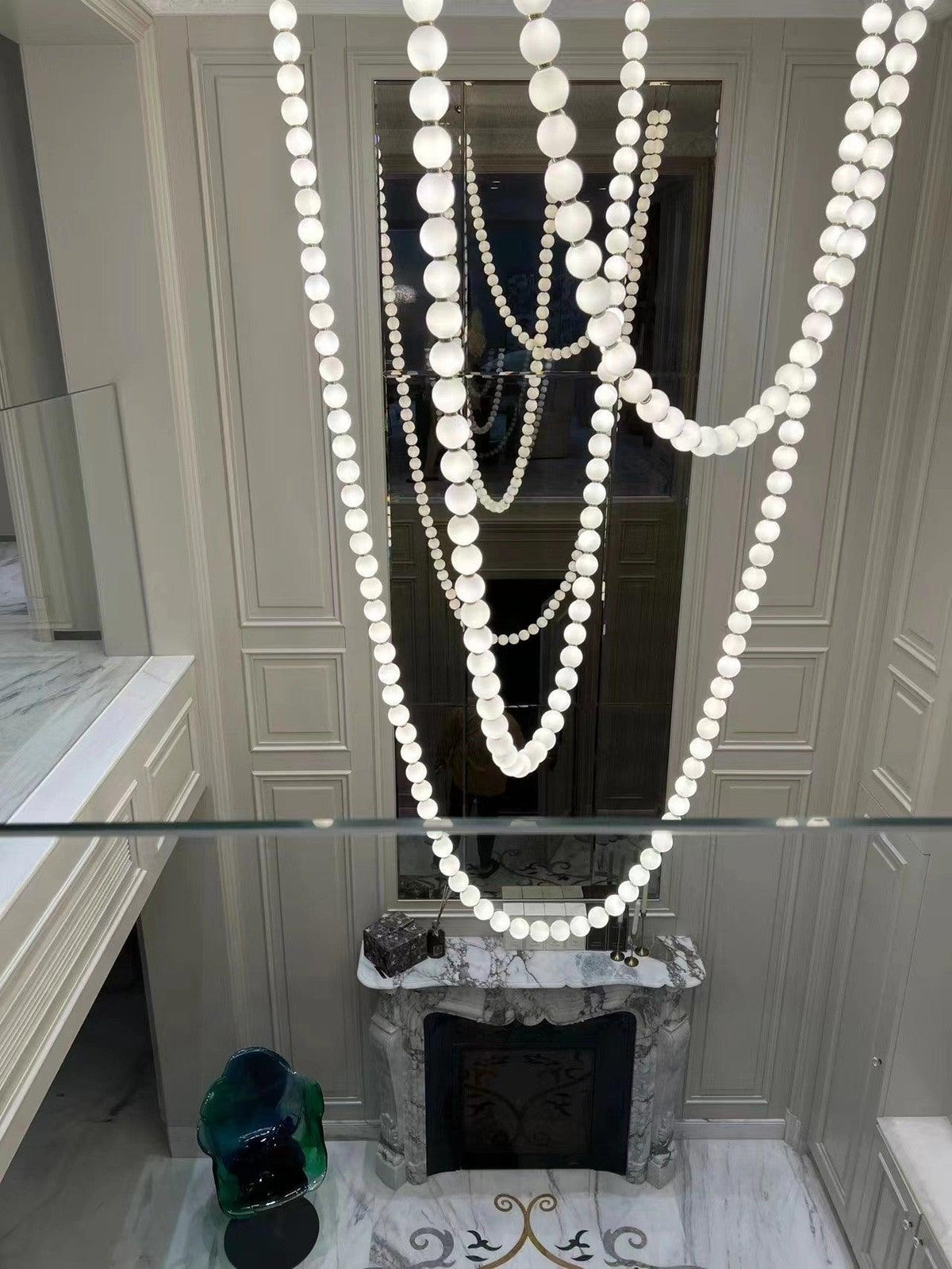 Icarara Lustre Verre Collier De Perles Moderne - Neutralighting