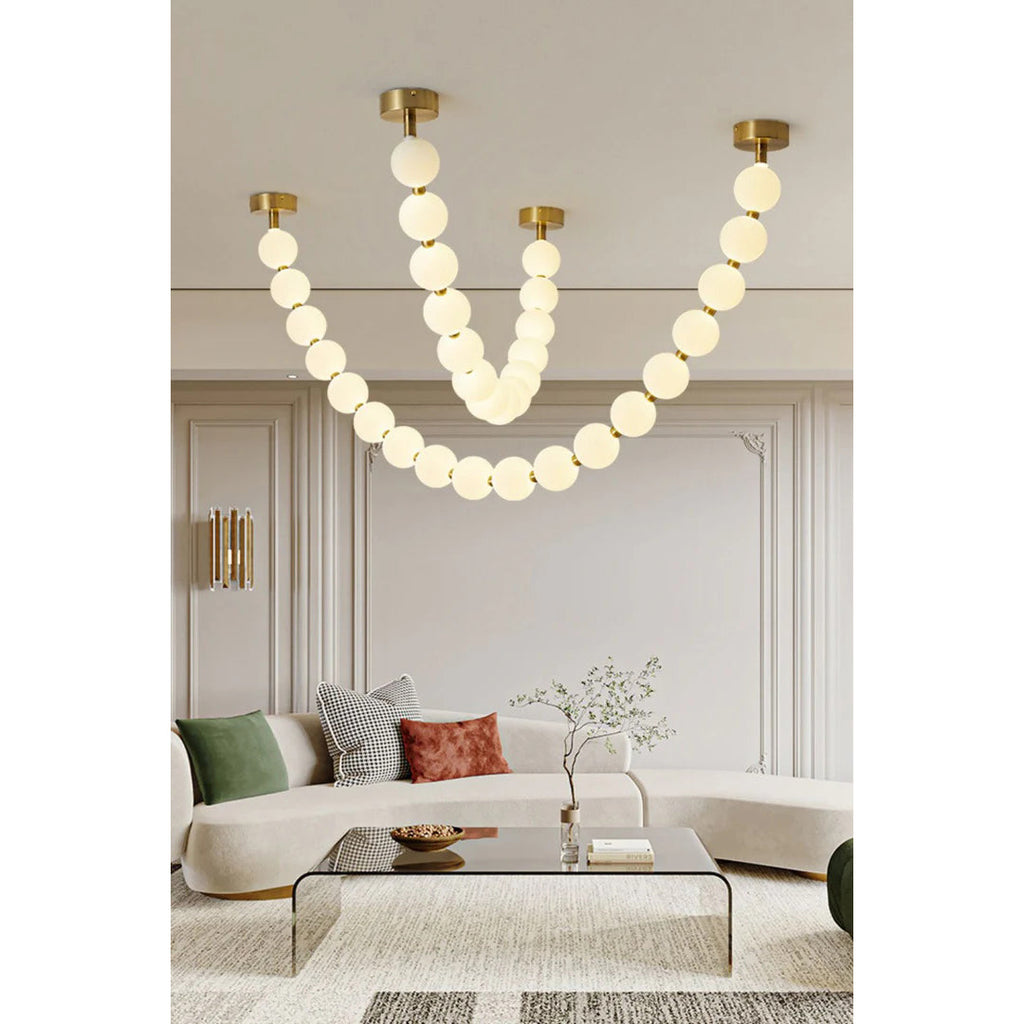 Icarara Lustre Verre Collier De Perles Moderne - Neutralighting