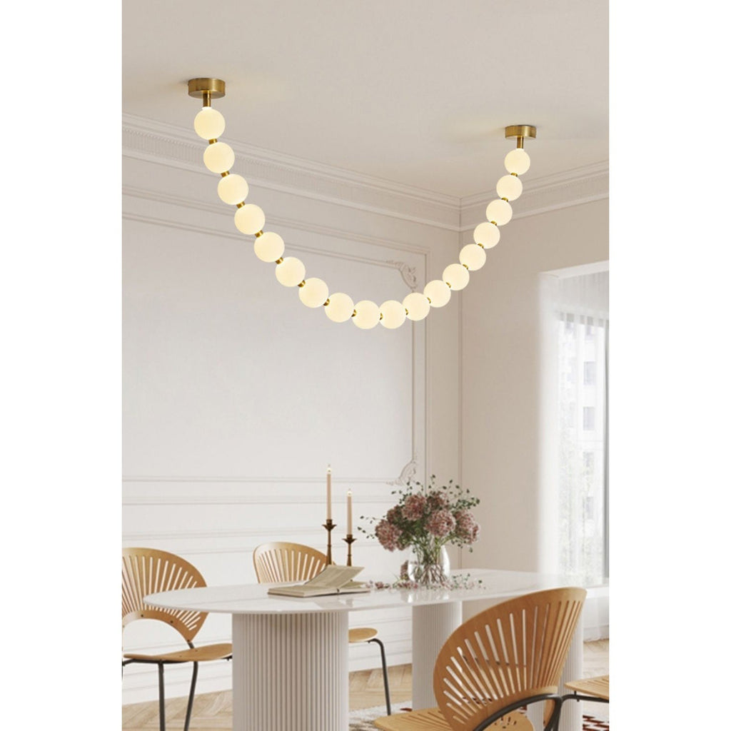 Icarara Lustre Verre Collier De Perles Moderne - Neutralighting