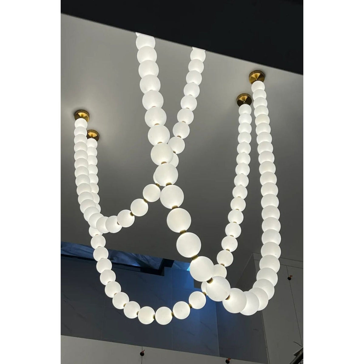 Icarara Lustre Verre Collier De Perles Moderne - Neutralighting