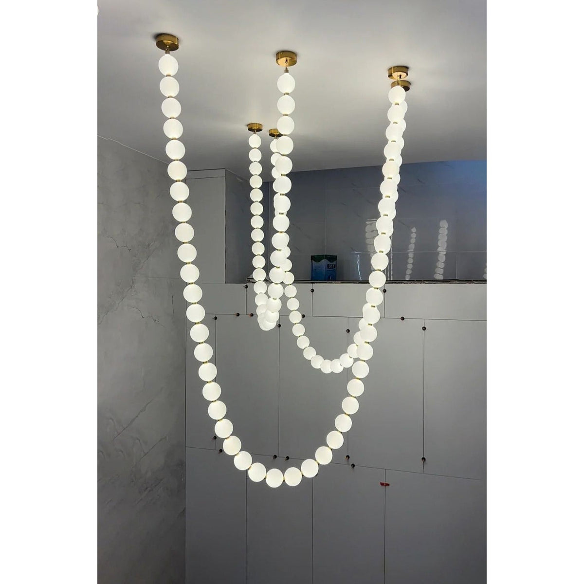Icarara Lustre Verre Collier De Perles Moderne - Neutralighting
