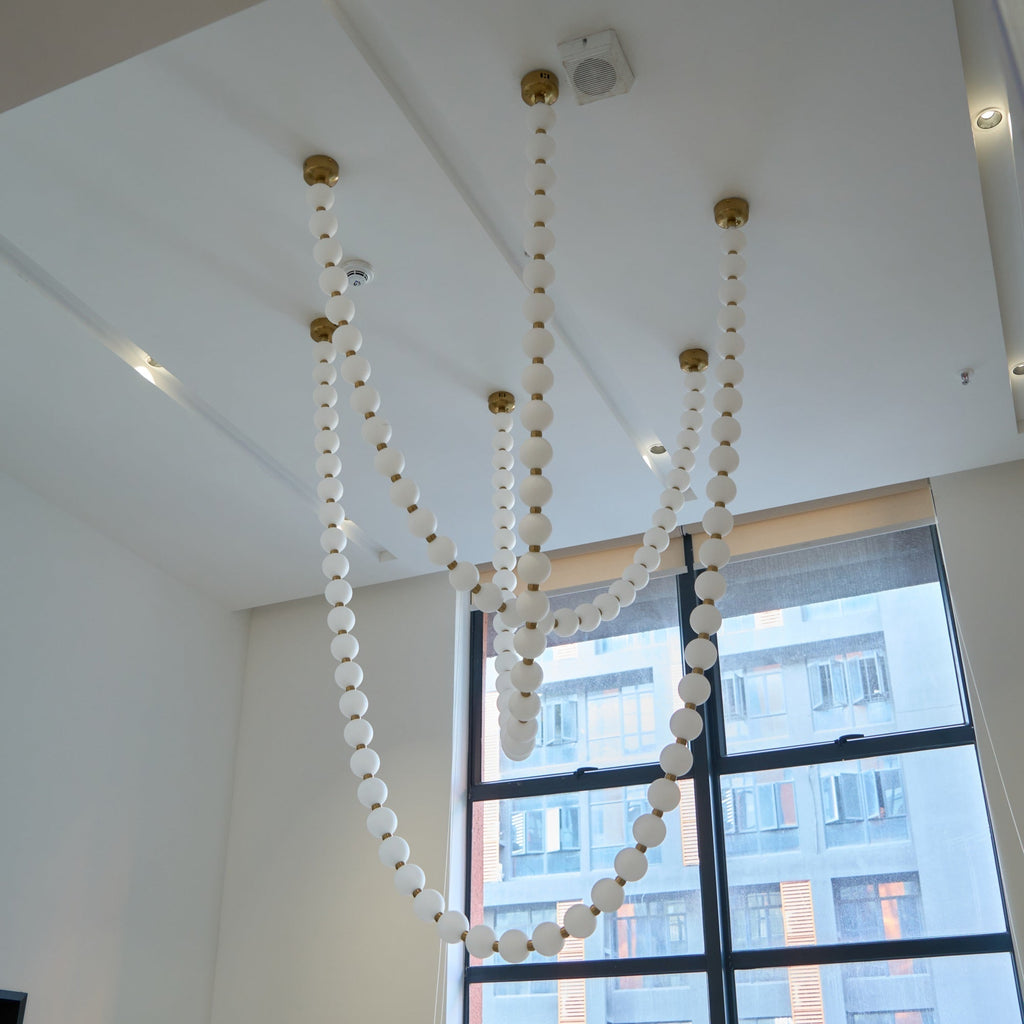 Icarara Lustre Verre Collier De Perles Moderne - Neutralighting