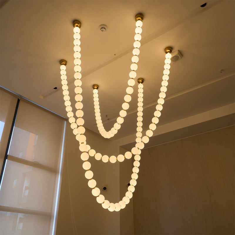 Icarara Lustre Verre Collier De Perles Moderne - Neutralighting