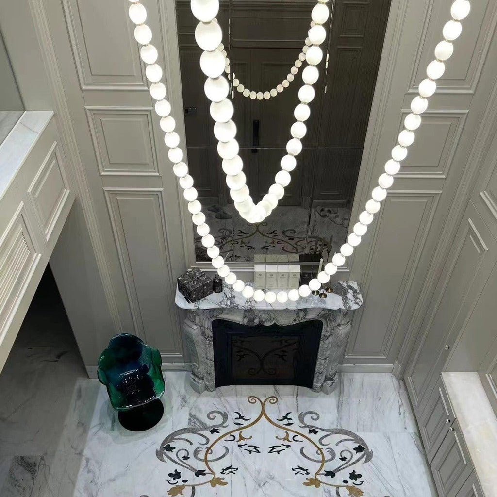 Icarara Lustre Verre Collier De Perles Moderne - Neutralighting