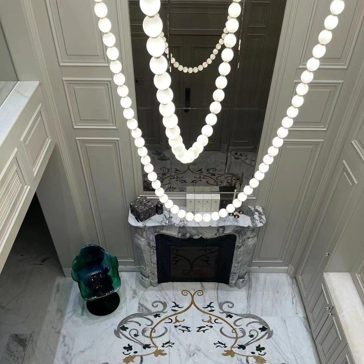 Icarara Lustre Verre Collier De Perles Moderne - Neutralighting