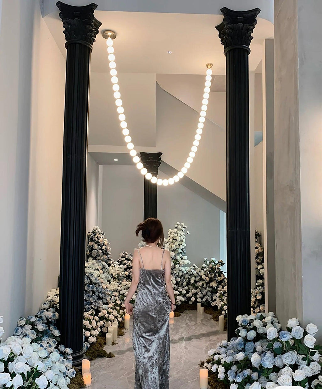 Petal Chandelier Collier de Perles Luxueux - Neutralighting