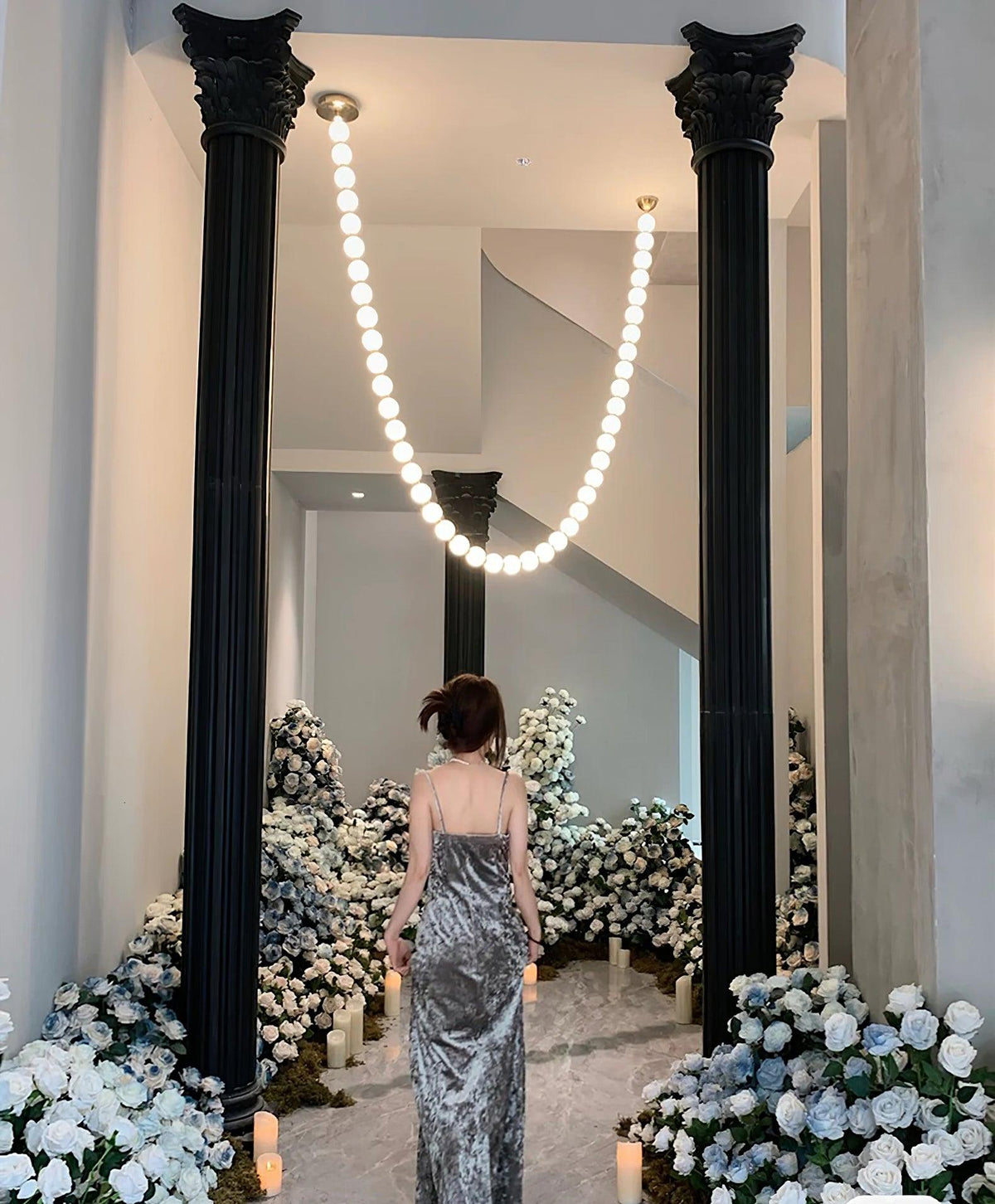 Petal Chandelier Collier de Perles Luxueux - Neutralighting