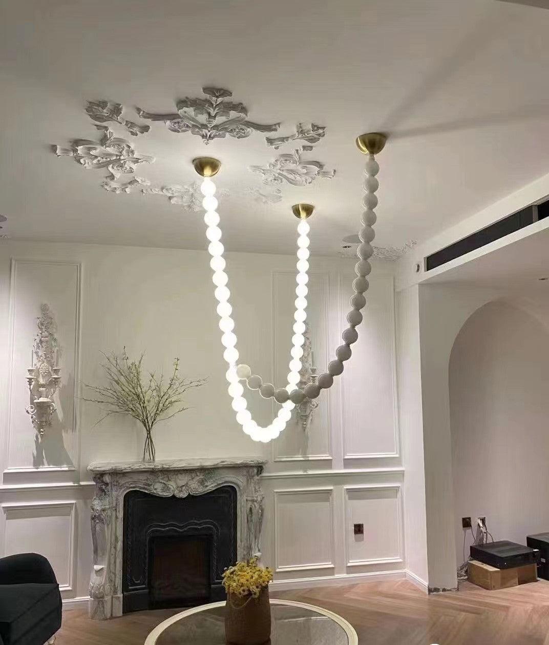 Petal Chandelier Collier de Perles Luxueux - Neutralighting