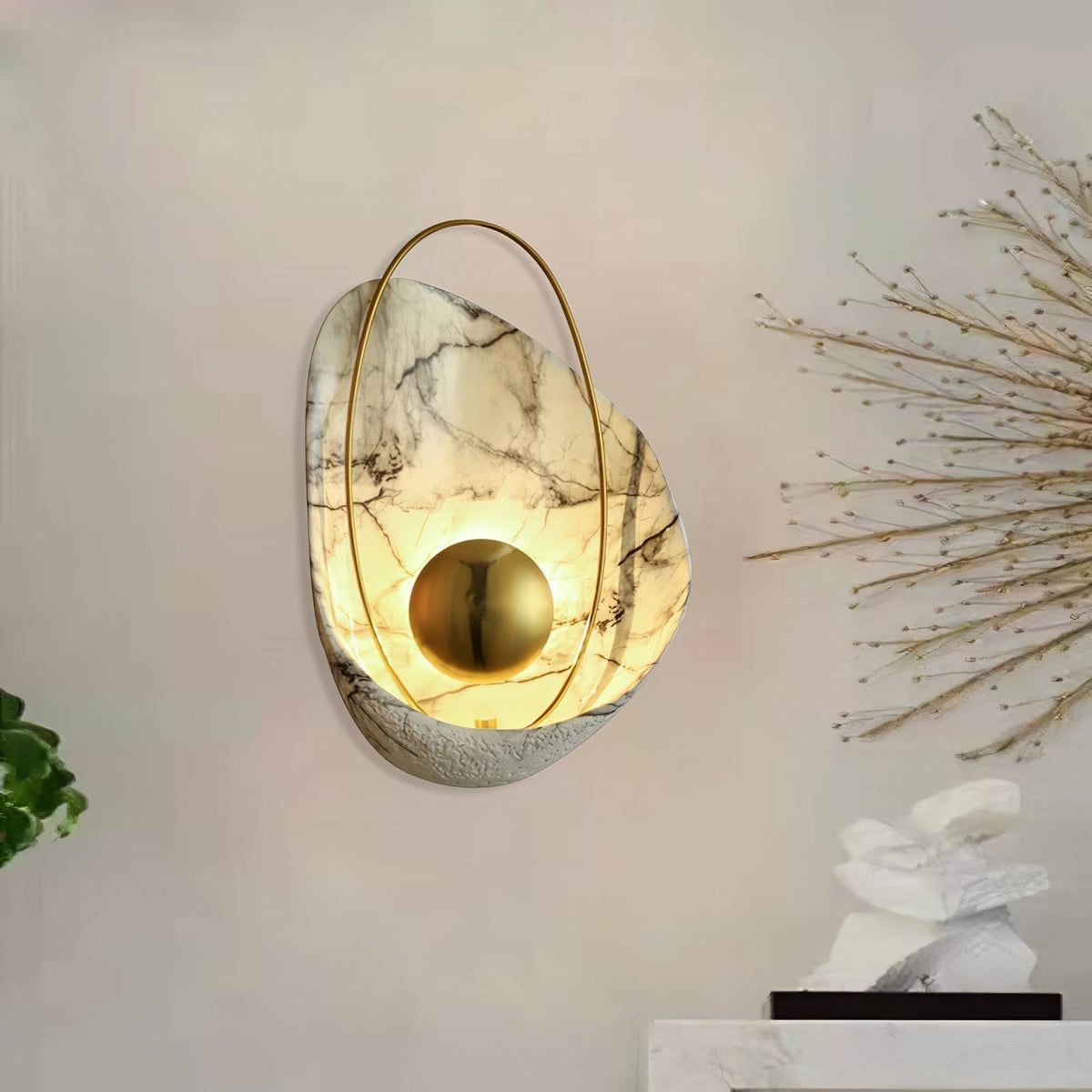 Vethaora Applique Murale en Résine Perle Art Nordique Premium - Neutralighting