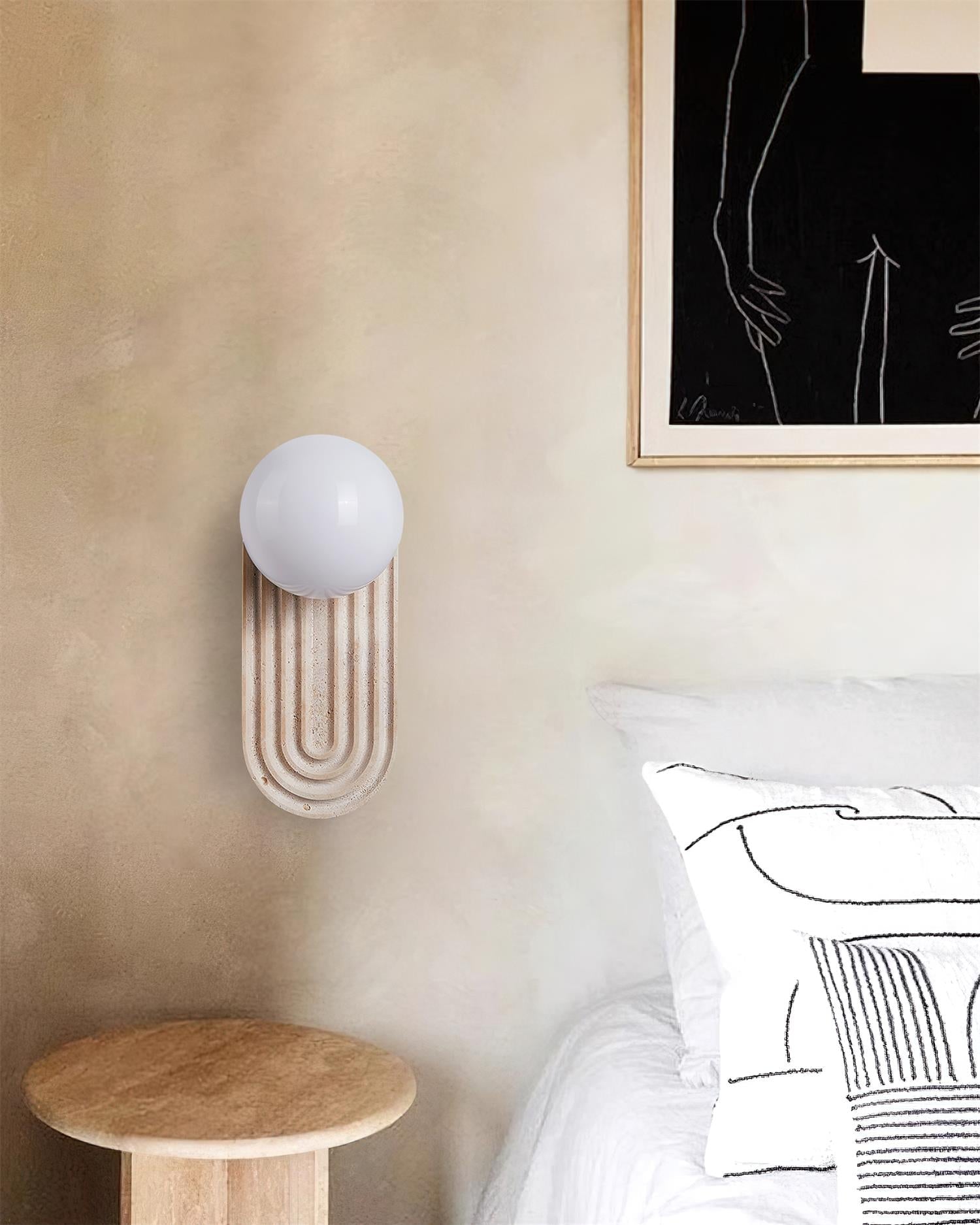 Pebivo Applique Murale Moderne en Travertin - Neutralighting