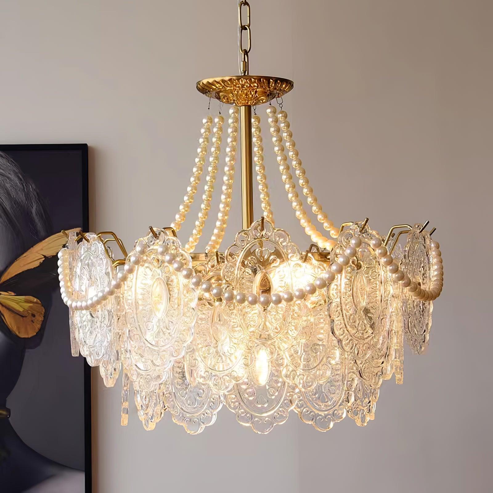 Lustra Chandelier en Perles et Verre Luxe - Neutralighting