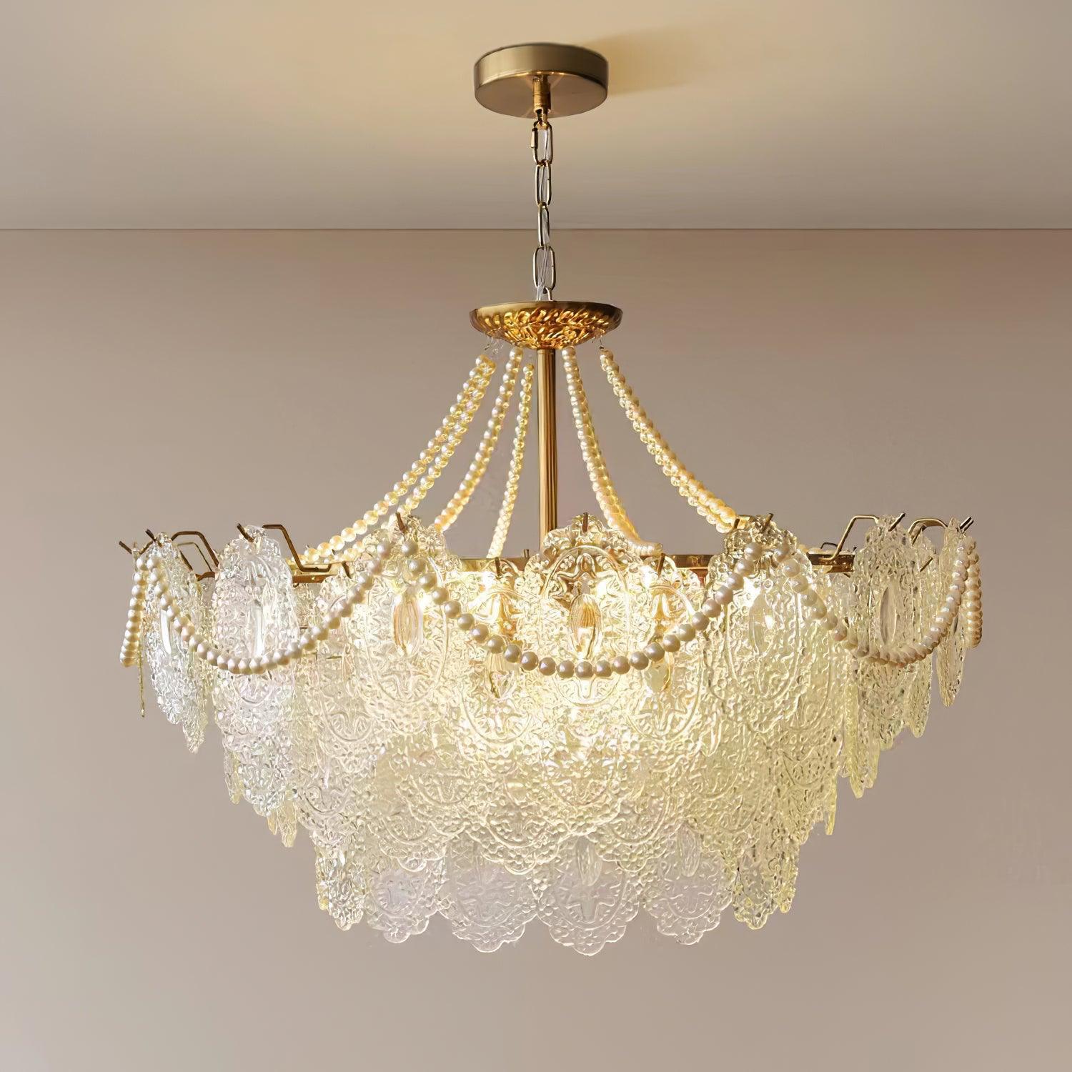 Lustra Chandelier en Perles et Verre Luxe - Neutralighting