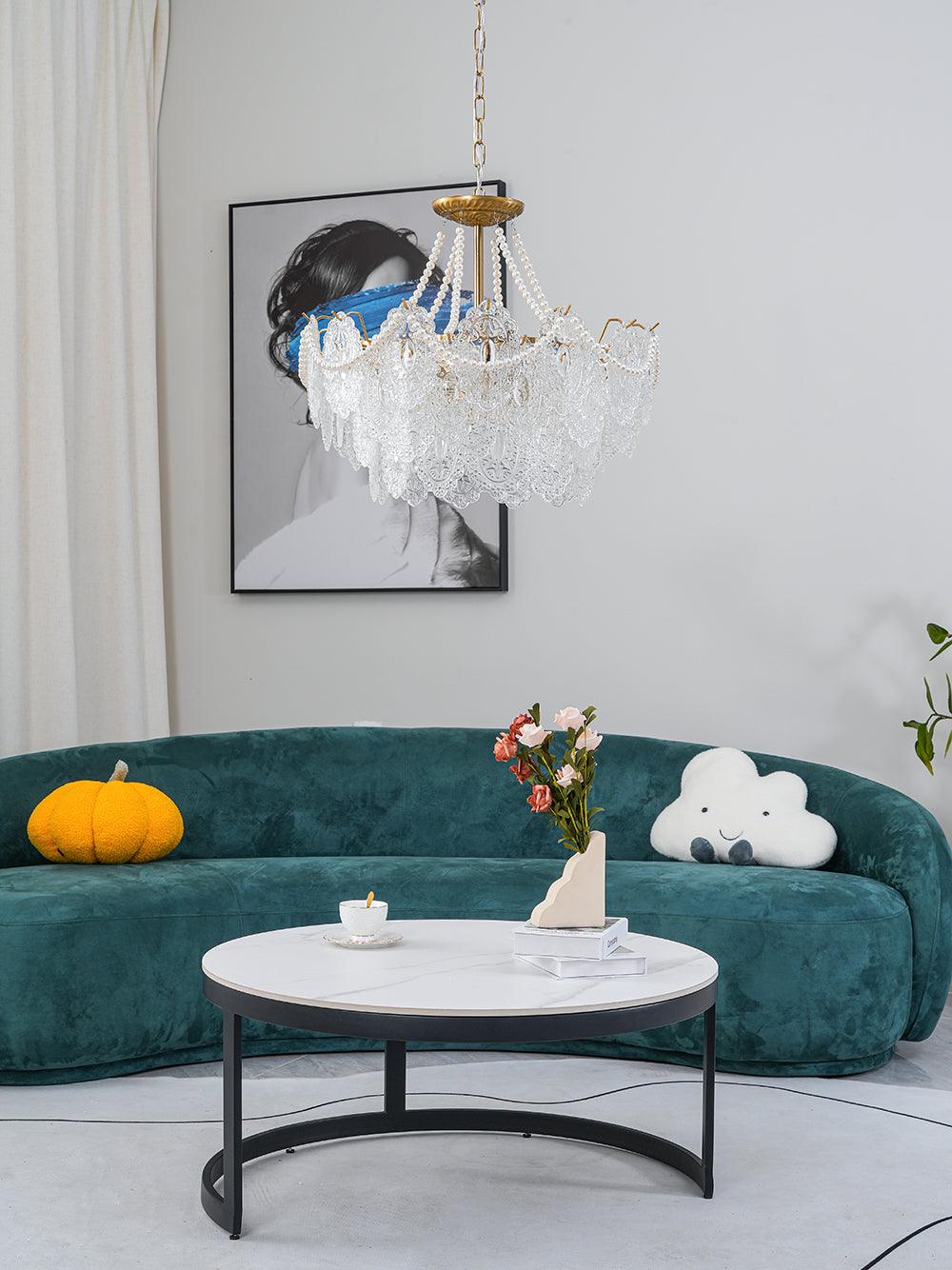 Lustra Chandelier en Perles et Verre Luxe - Neutralighting