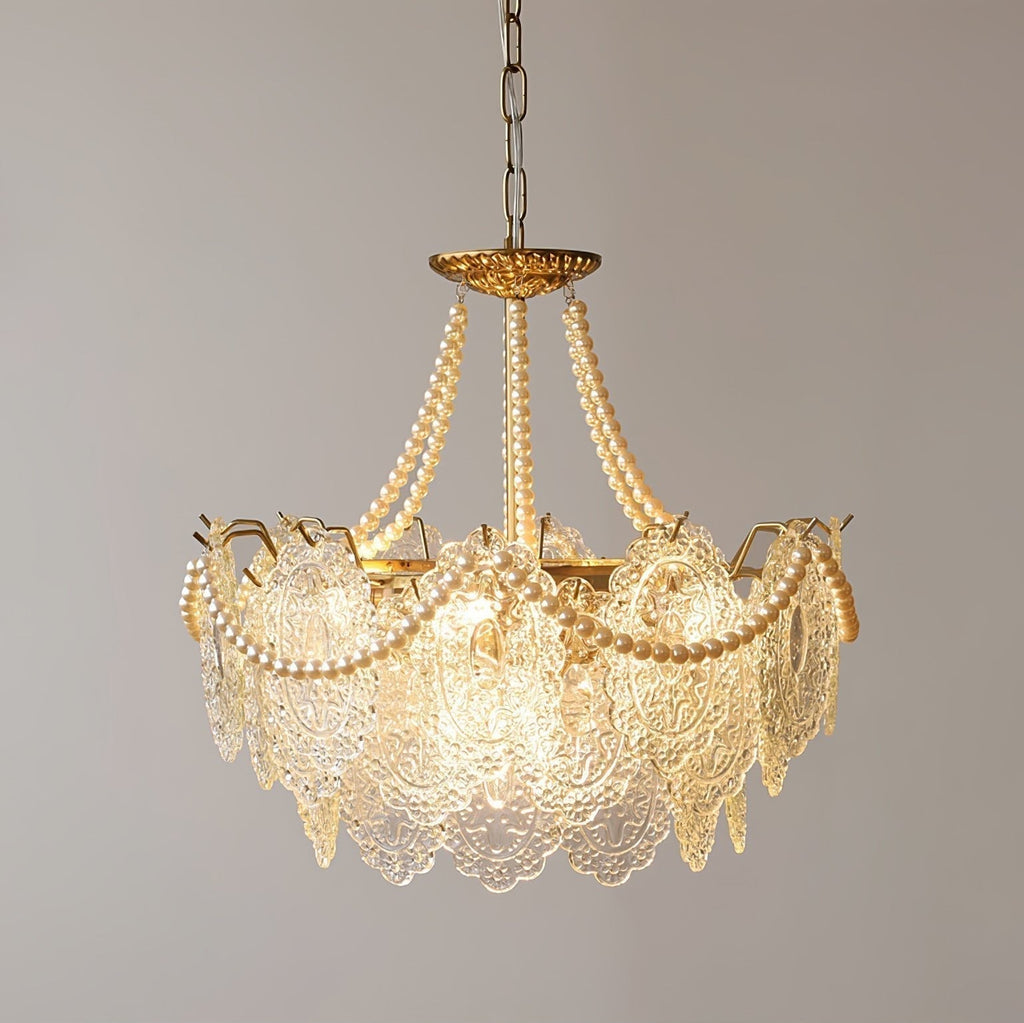Lustra Chandelier en Perles et Verre Luxe - Neutralighting
