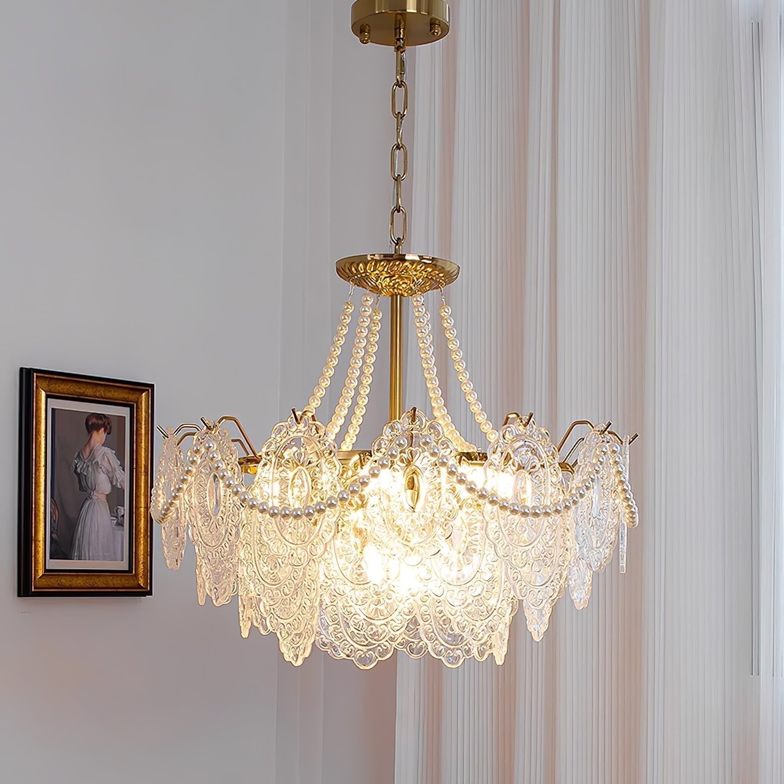 Lustra Chandelier en Perles et Verre Luxe - Neutralighting