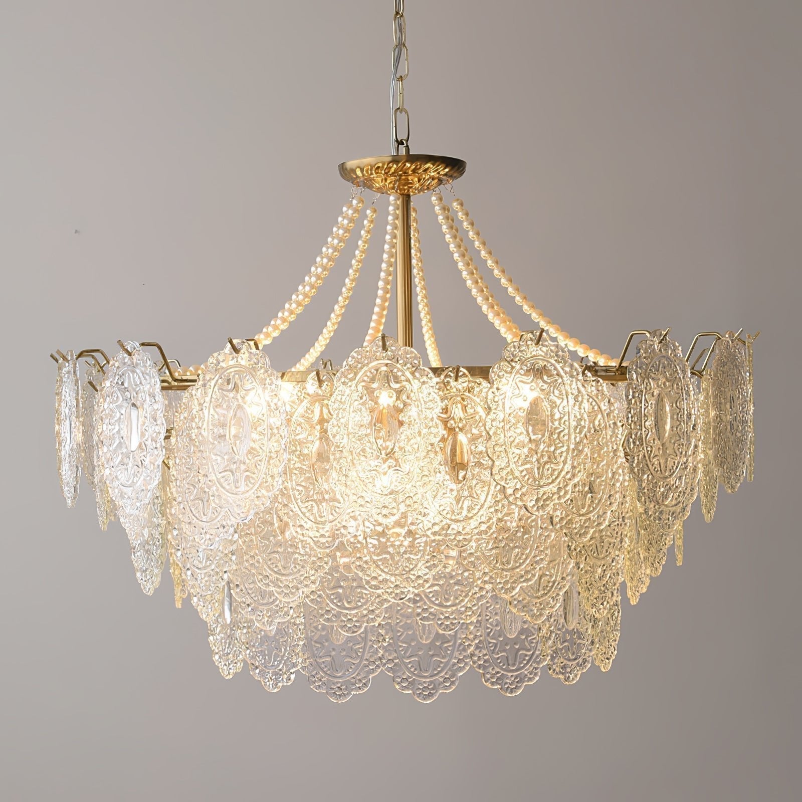 Lustra Chandelier en Perles et Verre Luxe - Neutralighting