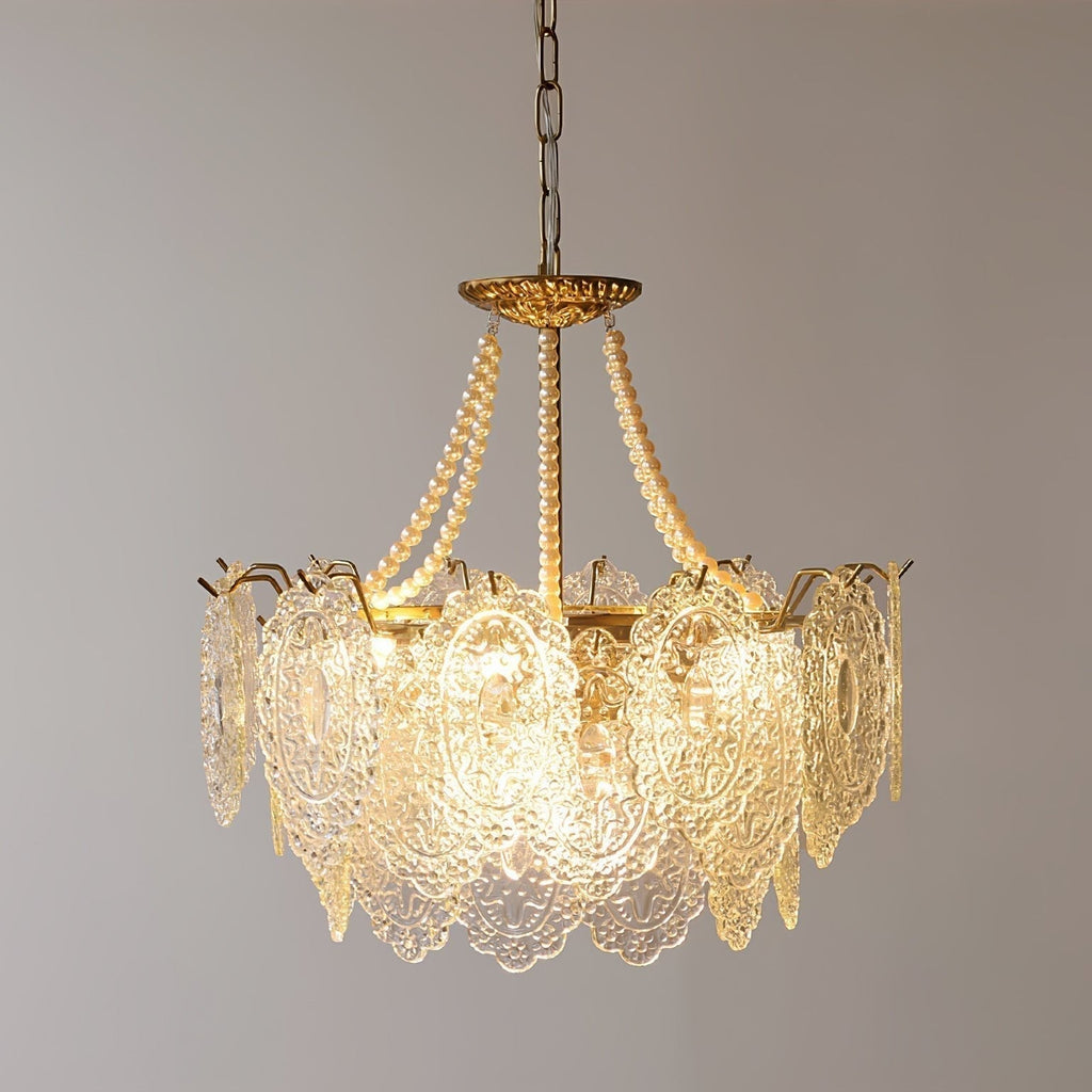 Lustra Chandelier en Perles et Verre Luxe - Neutralighting