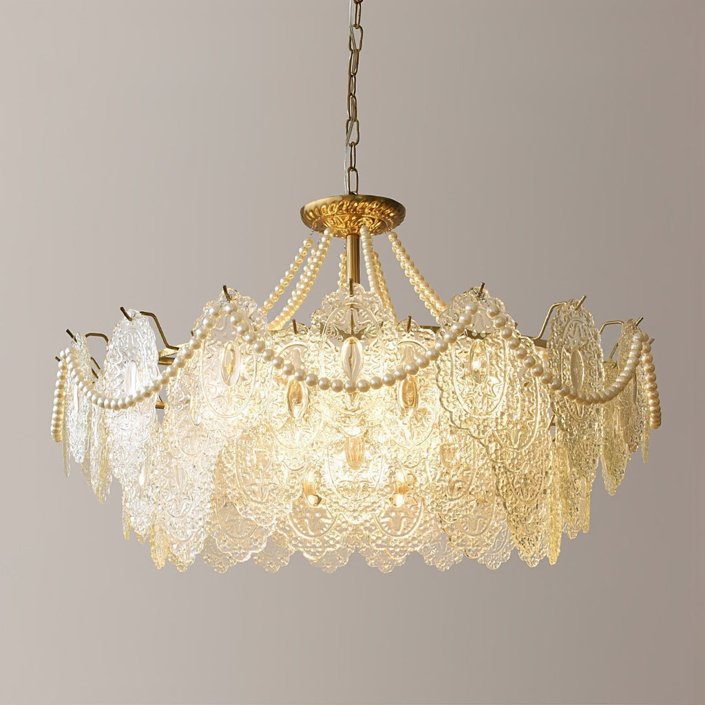 Lustra Chandelier en Perles et Verre Luxe - Neutralighting