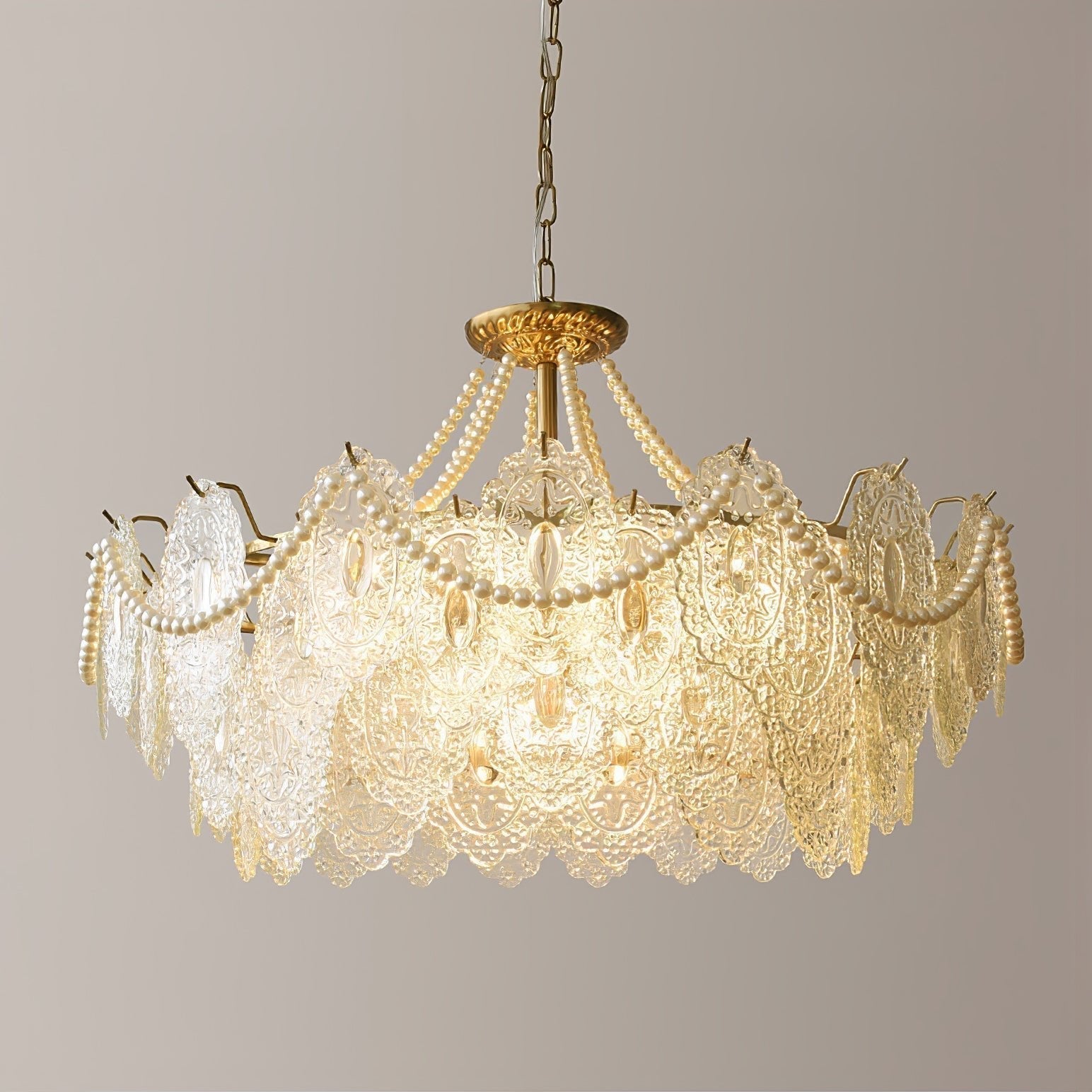 Lustra Chandelier en Perles et Verre Luxe - Neutralighting
