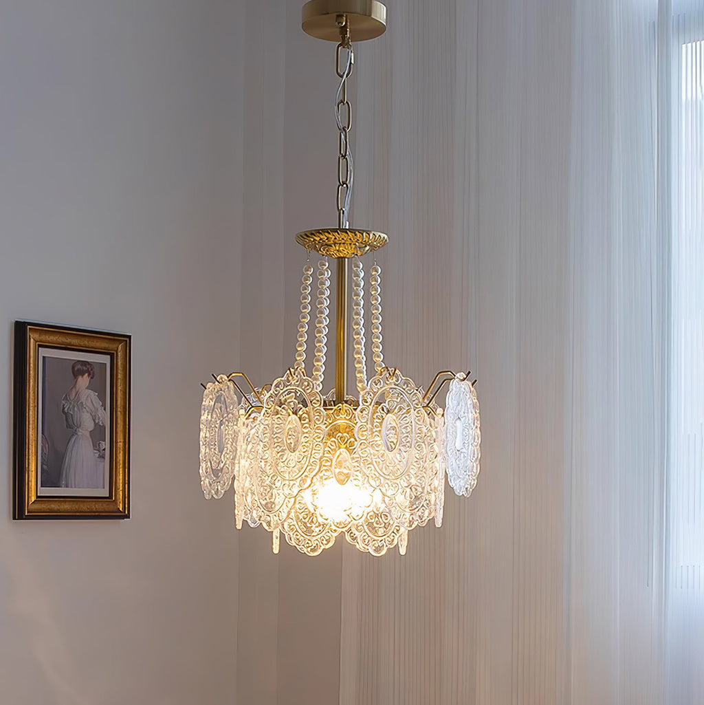 Lustra Chandelier en Perles et Verre Luxe - Neutralighting