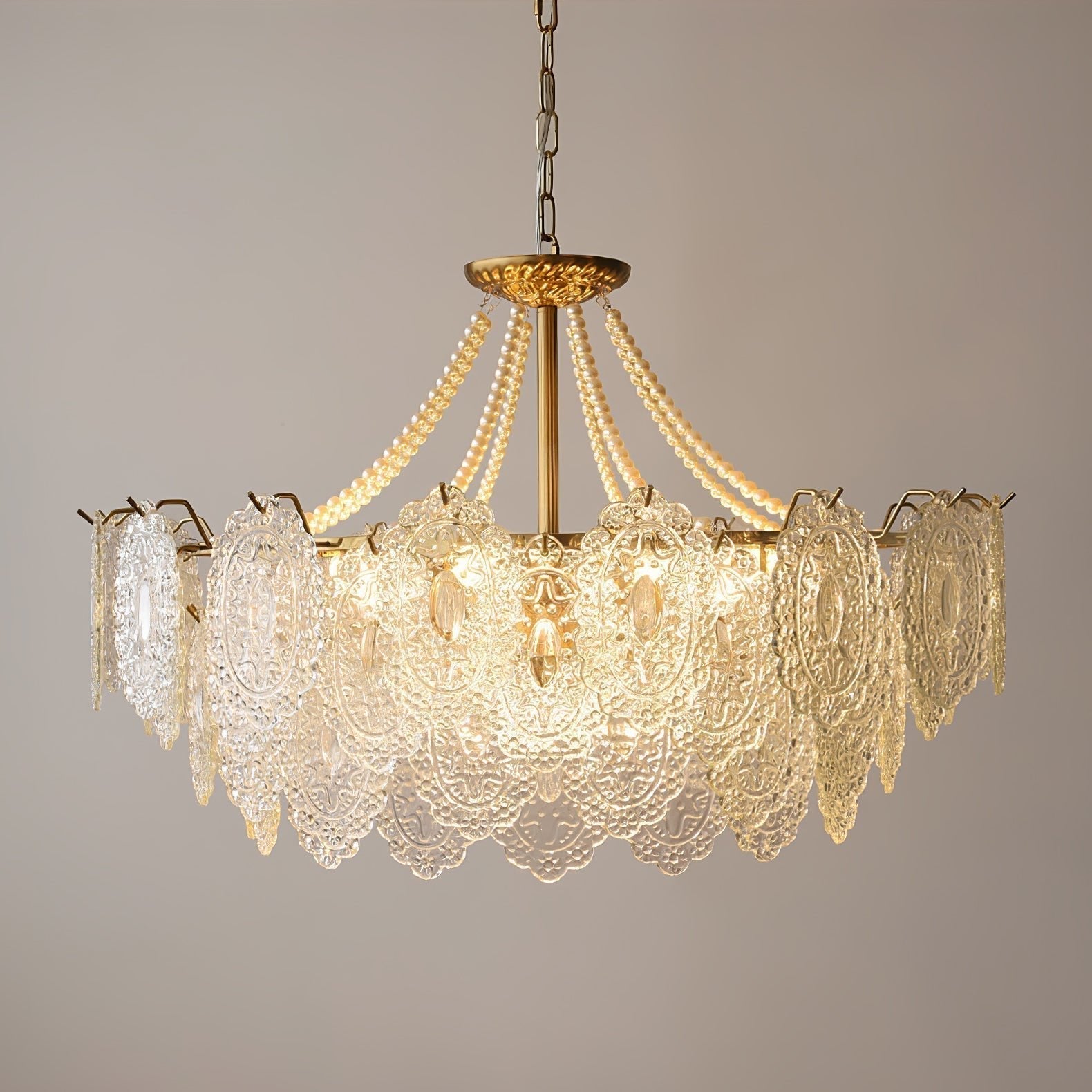 Lustra Chandelier en Perles et Verre Luxe - Neutralighting