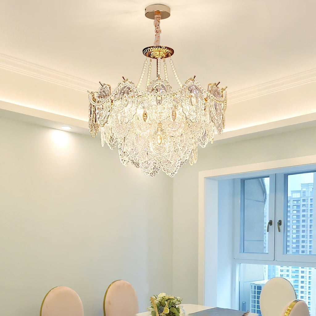 Lustra Chandelier en Perles et Verre Luxe - Neutralighting