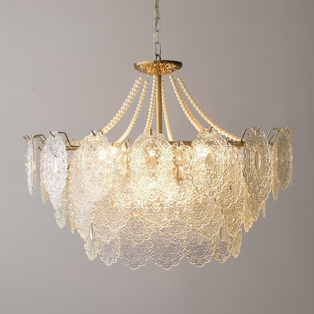 Lustra Chandelier en Perles et Verre Luxe - Neutralighting