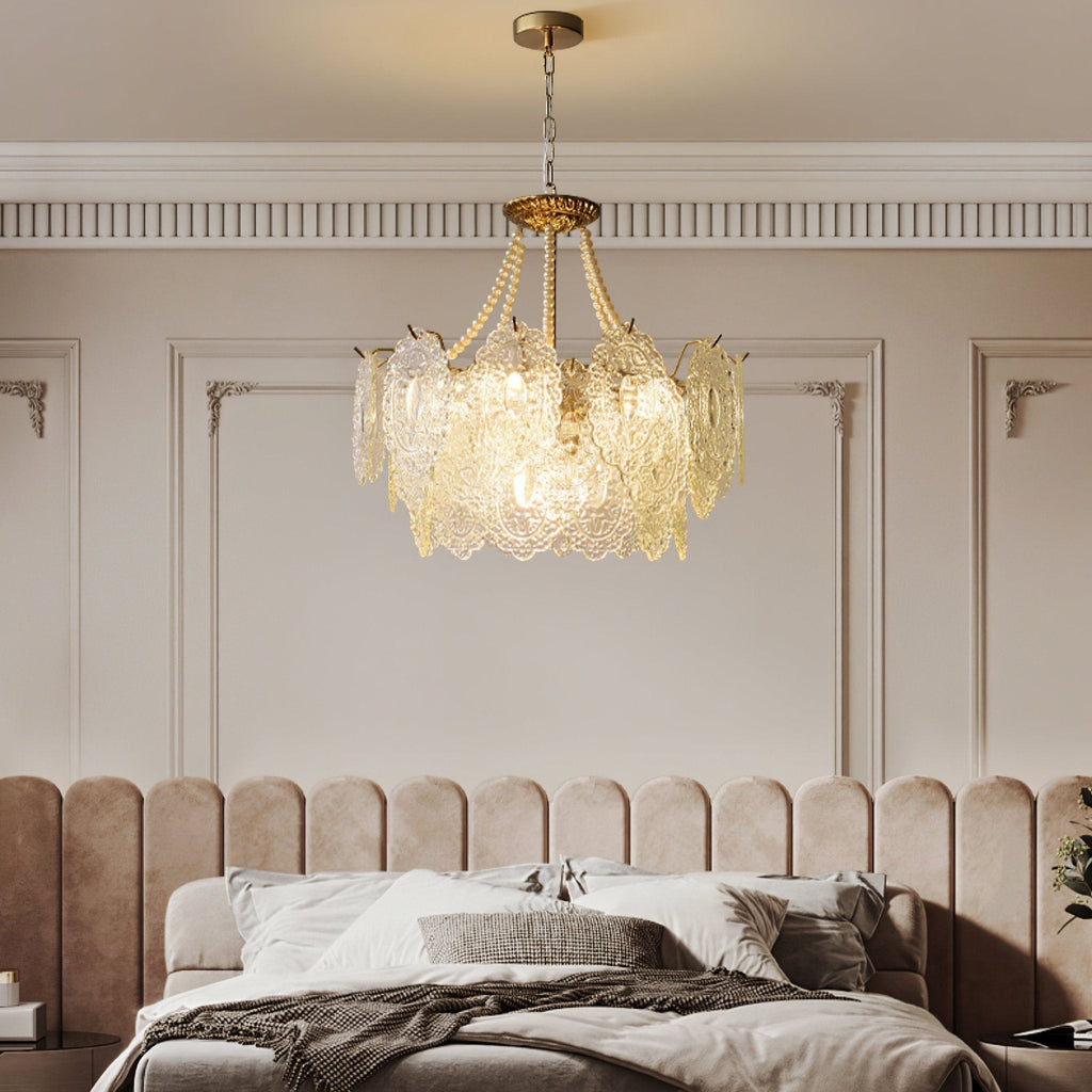 Lustra Chandelier en Perles et Verre Luxe - Neutralighting