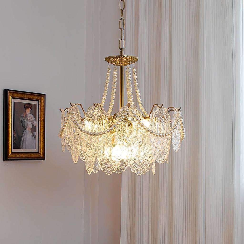 Lustra Chandelier en Perles et Verre Luxe - Neutralighting