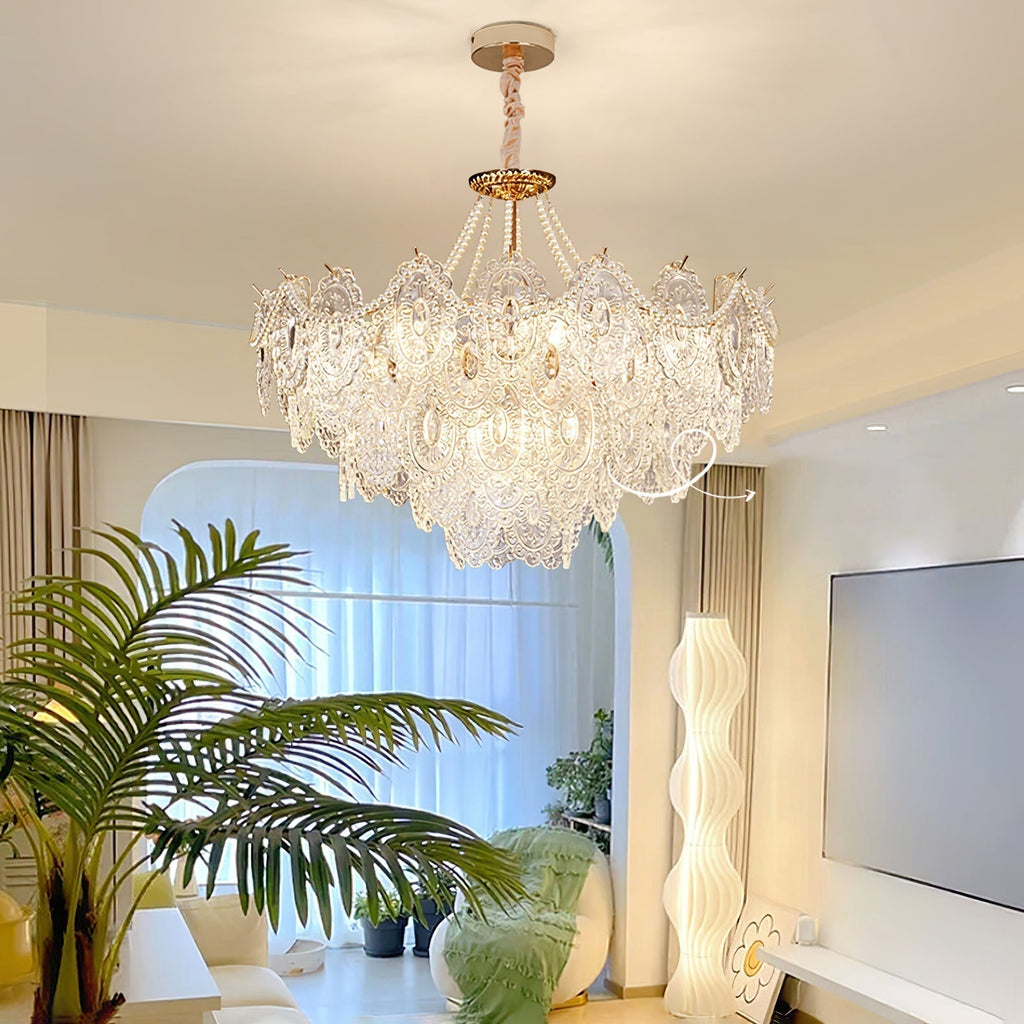 Lustra Chandelier en Perles et Verre Luxe - Neutralighting