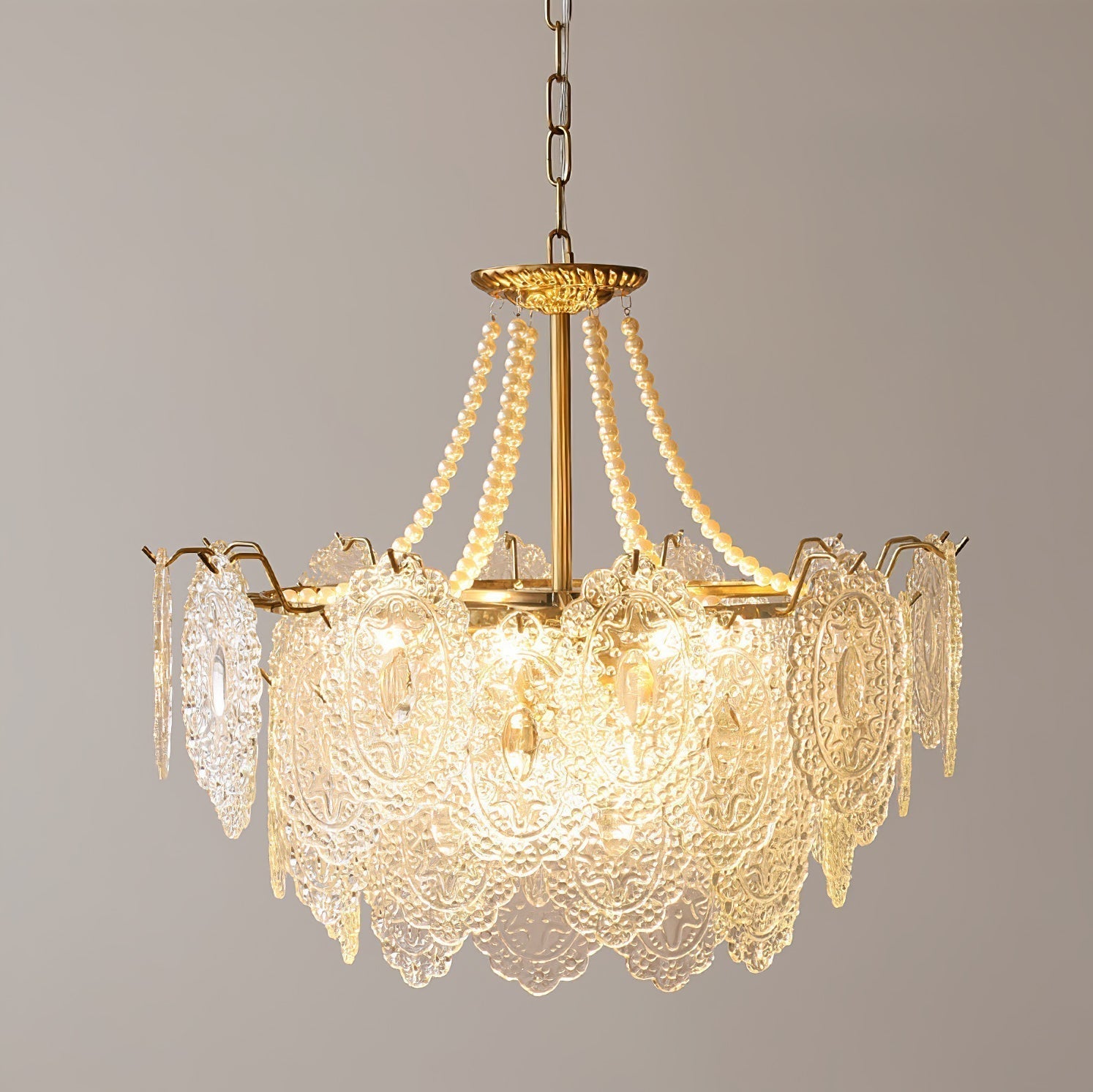Lustra Chandelier en Perles et Verre Luxe - Neutralighting
