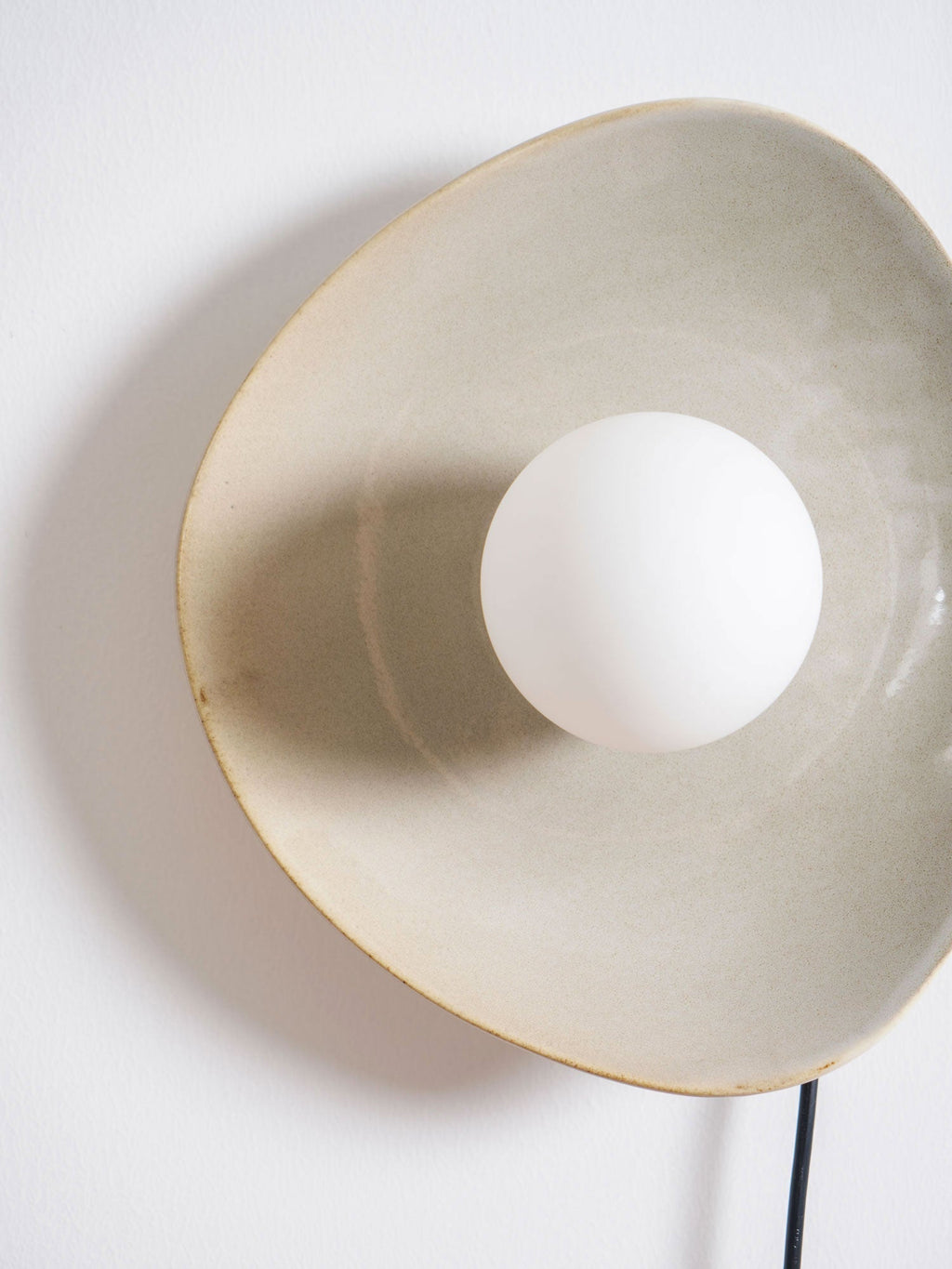 Nancy Pebble Disc Plug-in Ceramics Glass Wall Light - Neutralighting