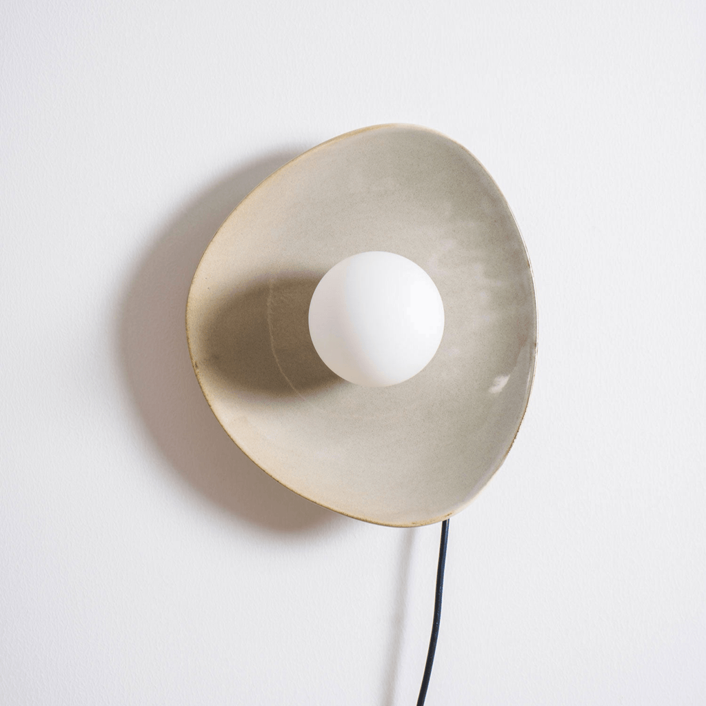 Nancy Pebble Disc Plug-in Ceramics Glass Wall Light - Neutralighting
