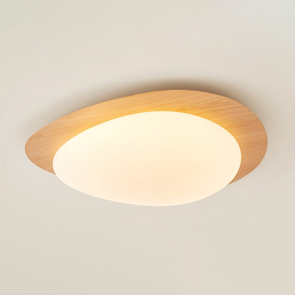 Solara Plafonnier Galet en Noyer Acrylique LED - Neutralighting