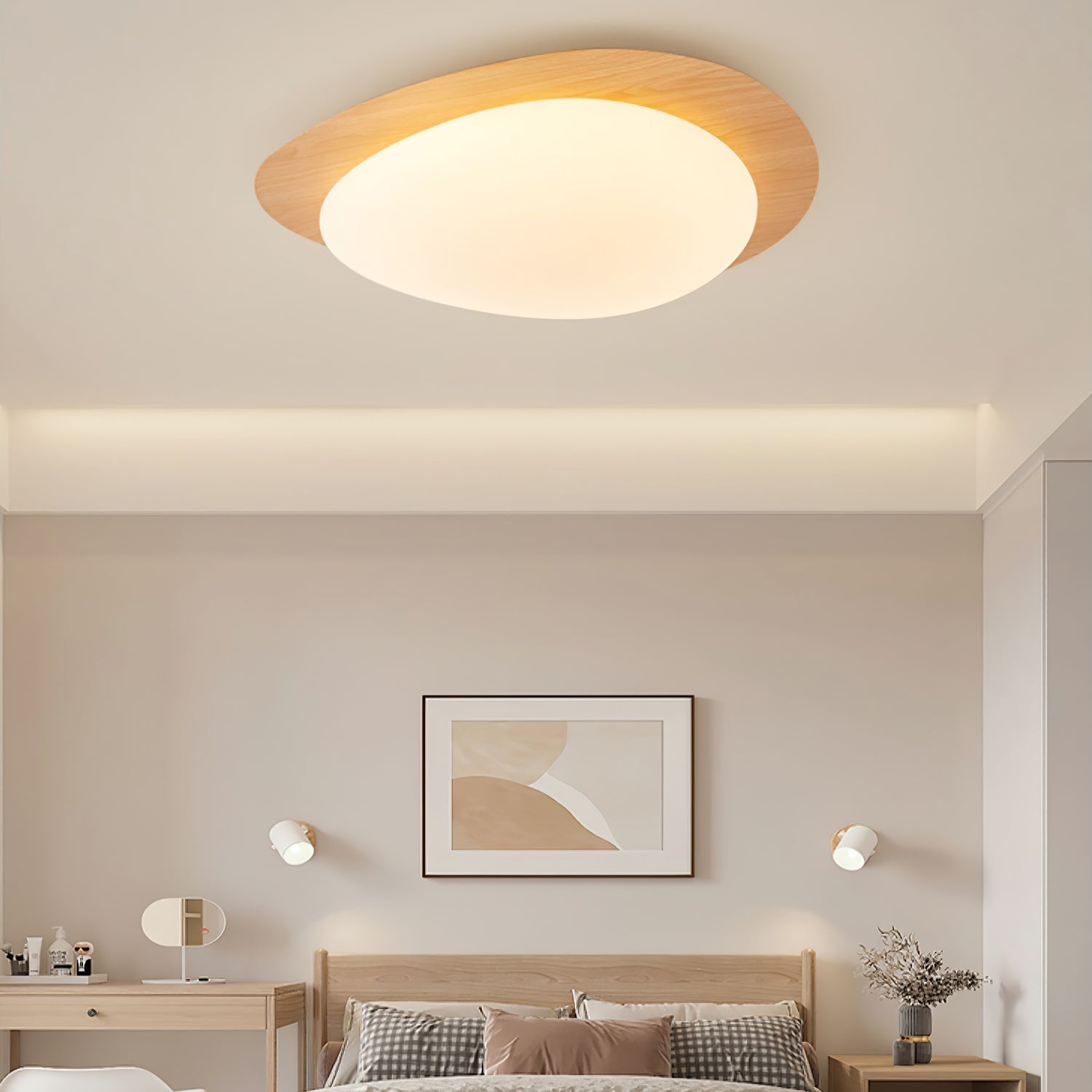 Quisti Plafonnier Galet Design Moderne Bois - Neutralighting