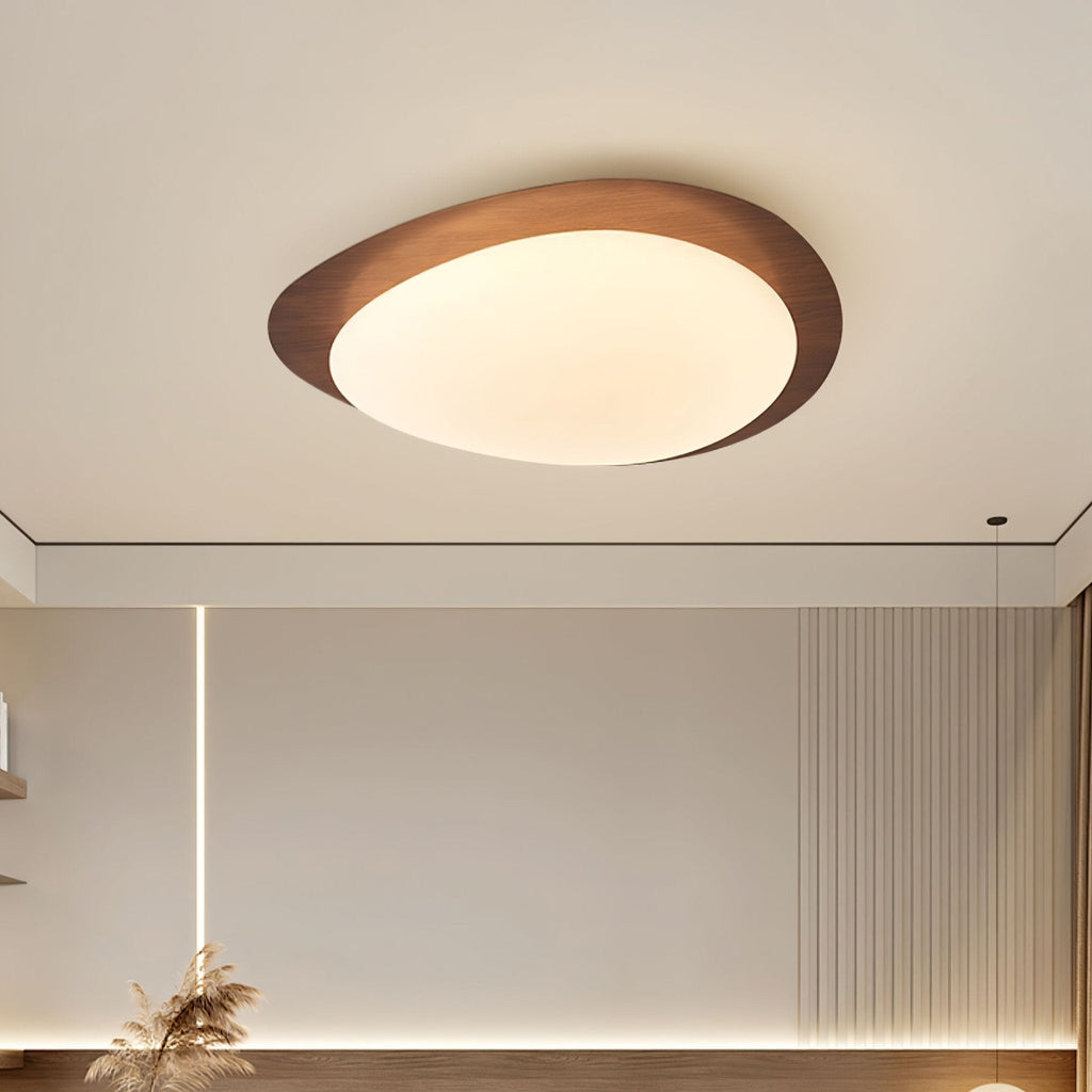 Solara Plafonnier Galet en Noyer Acrylique LED - Neutralighting