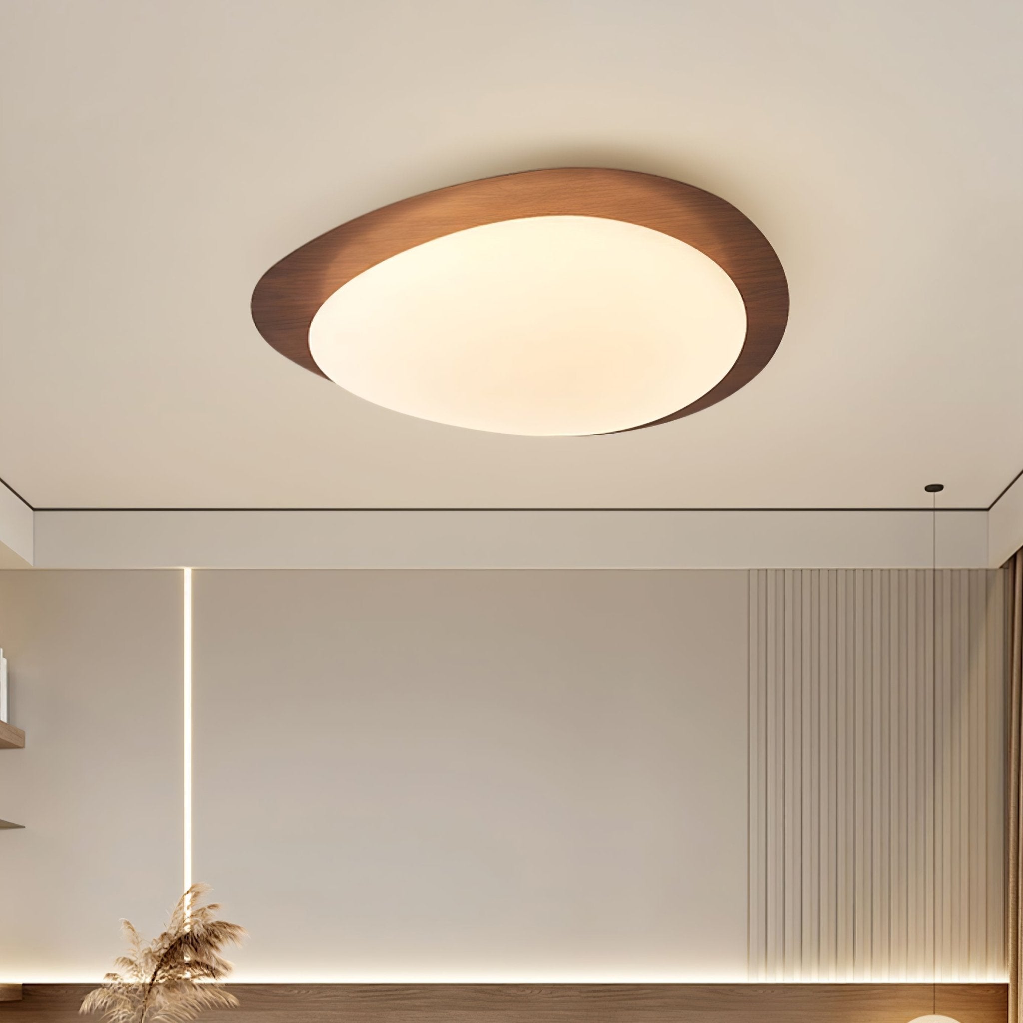 Quisti Plafonnier Galet Design Moderne Bois - Neutralighting