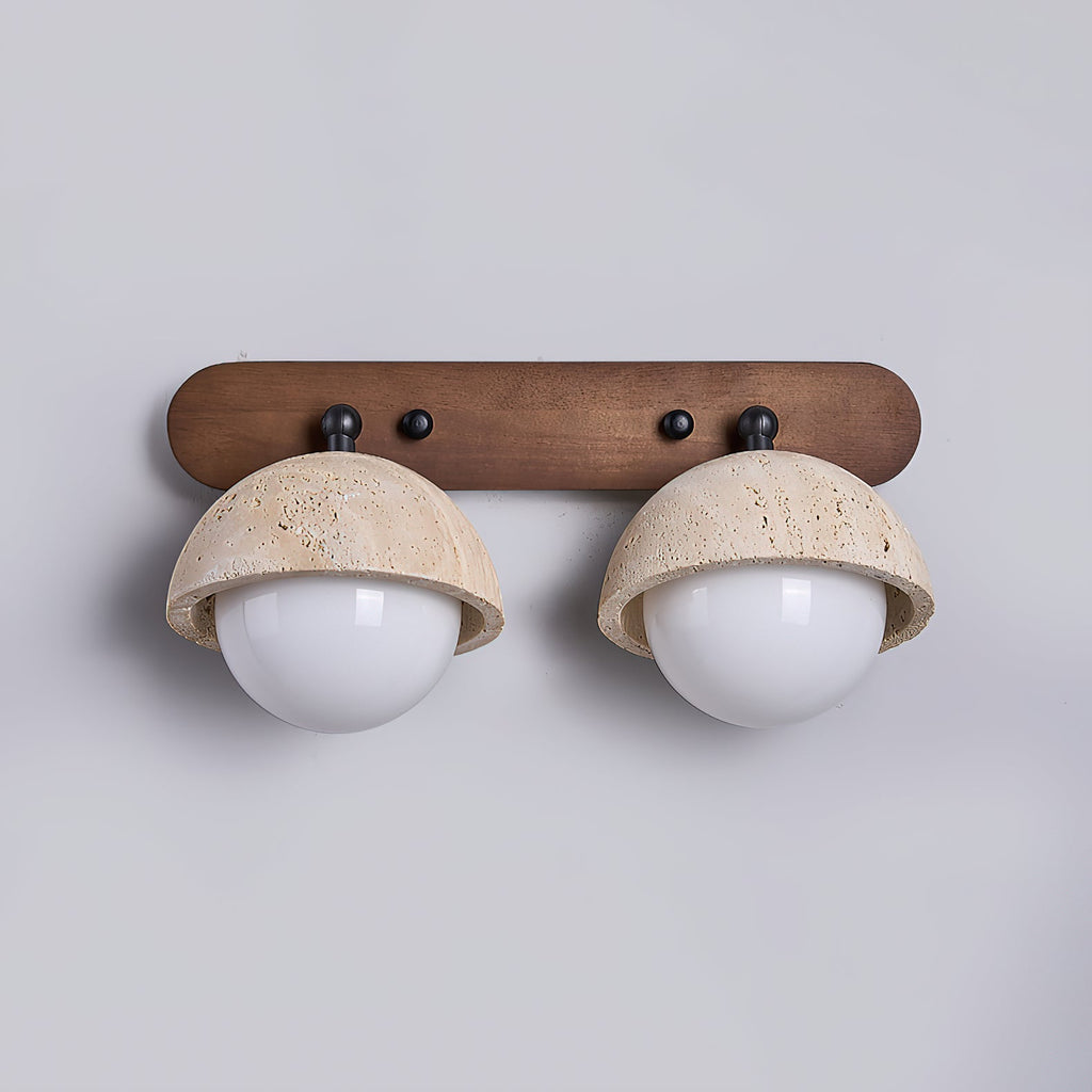 Vodora Applique Murale Moderne En Bois Et Travertin - Neutralighting