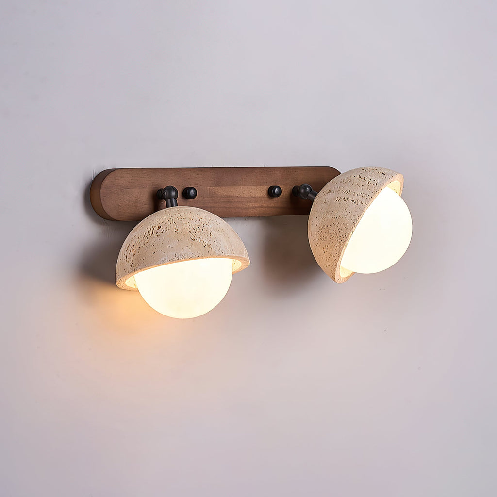Vodora Applique Murale Moderne En Bois Et Travertin - Neutralighting