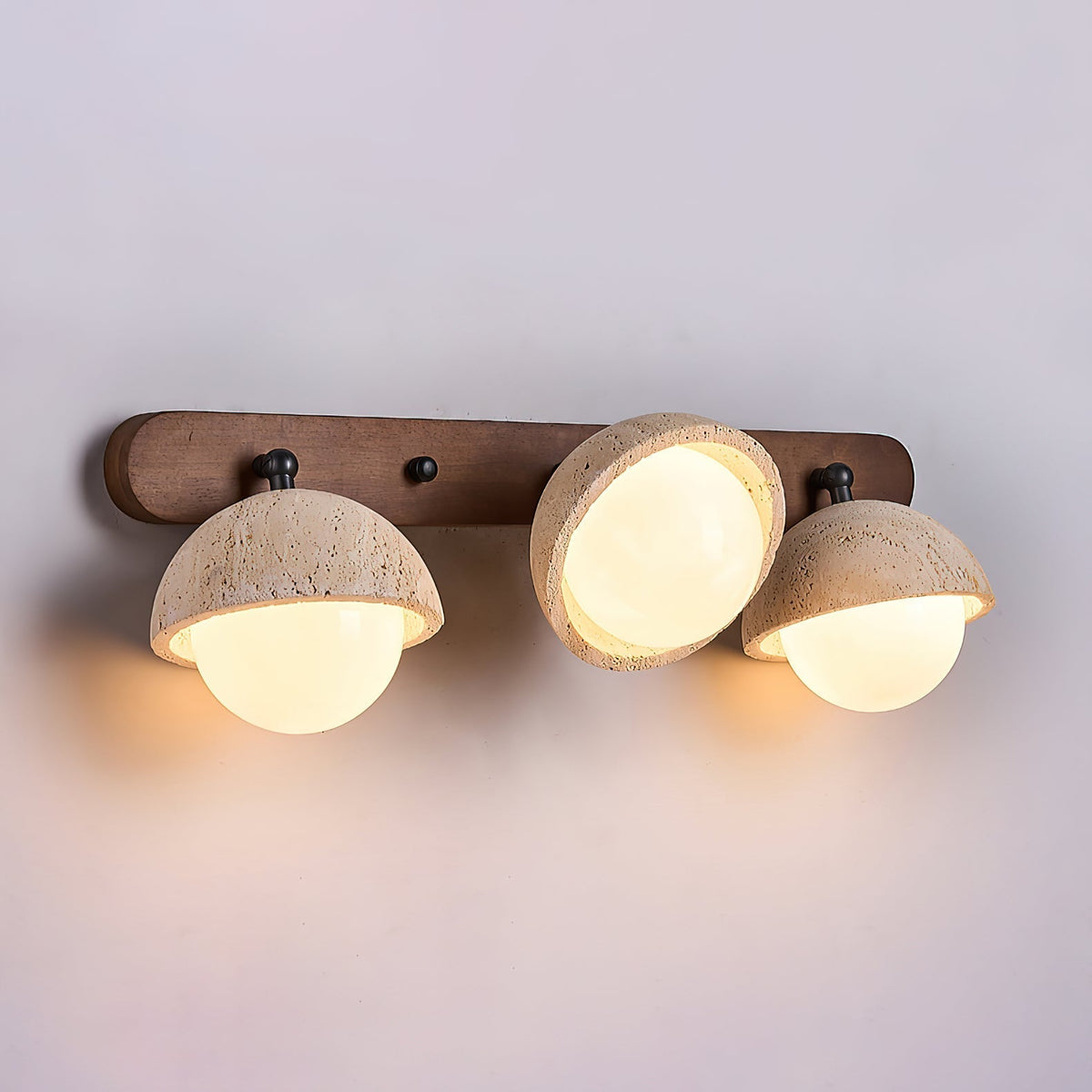 Vodora Applique Murale Moderne En Bois Et Travertin - Neutralighting