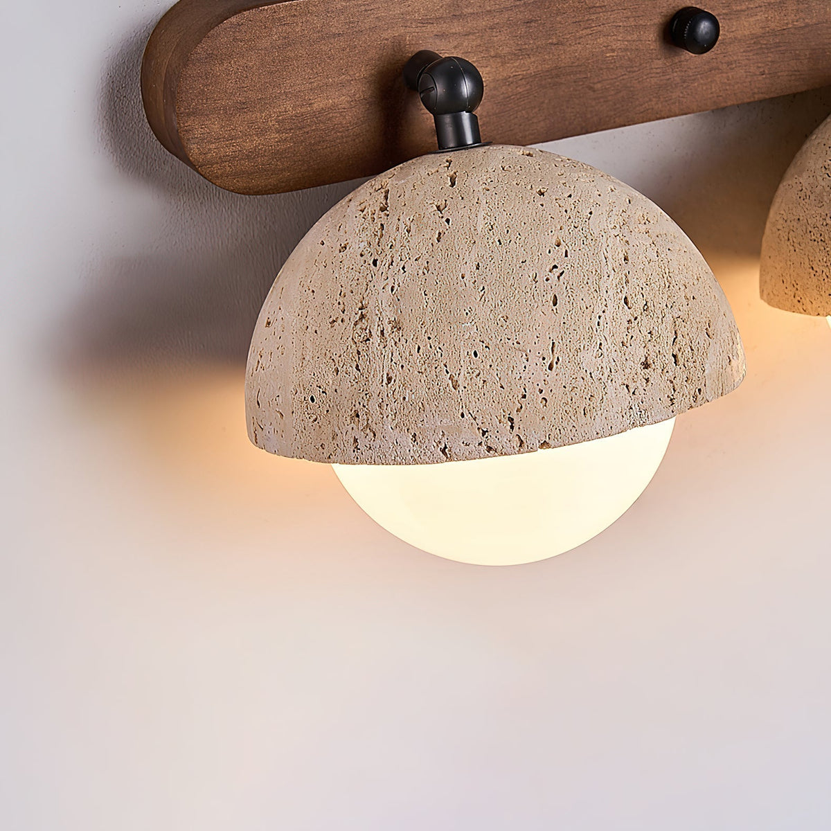 Vodora Applique Murale Moderne En Bois Et Travertin - Neutralighting