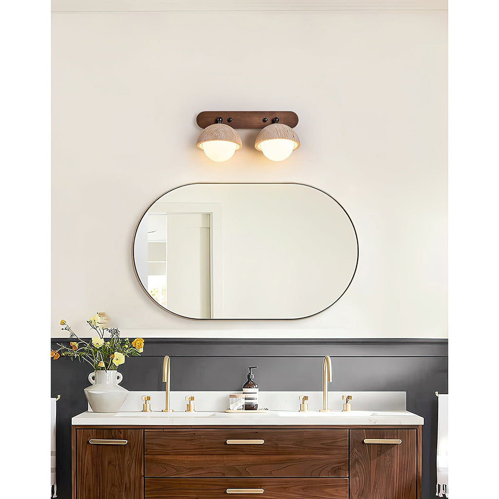 Vodora Applique Murale Moderne En Bois Et Travertin - Neutralighting