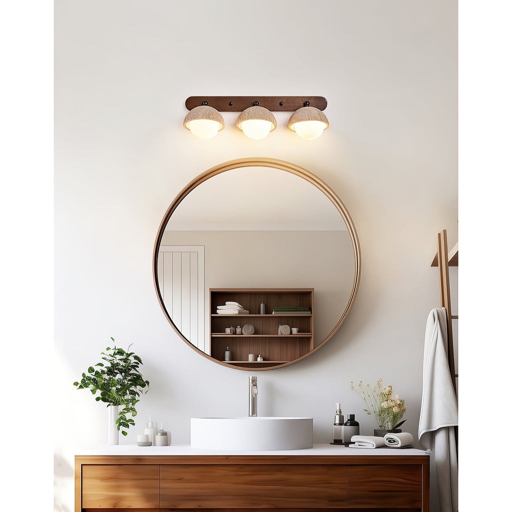 Vodora Applique Murale Moderne En Bois Et Travertin - Neutralighting