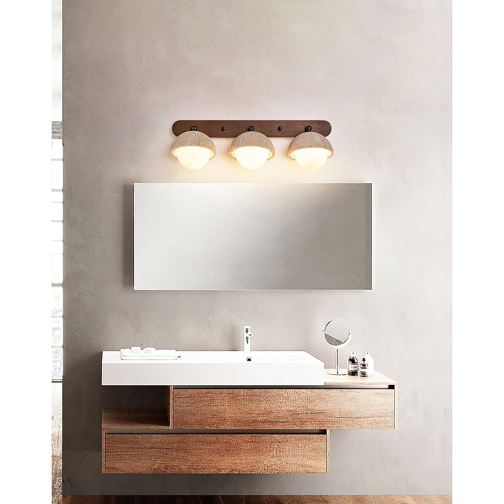 Vodora Applique Murale Moderne En Bois Et Travertin - Neutralighting